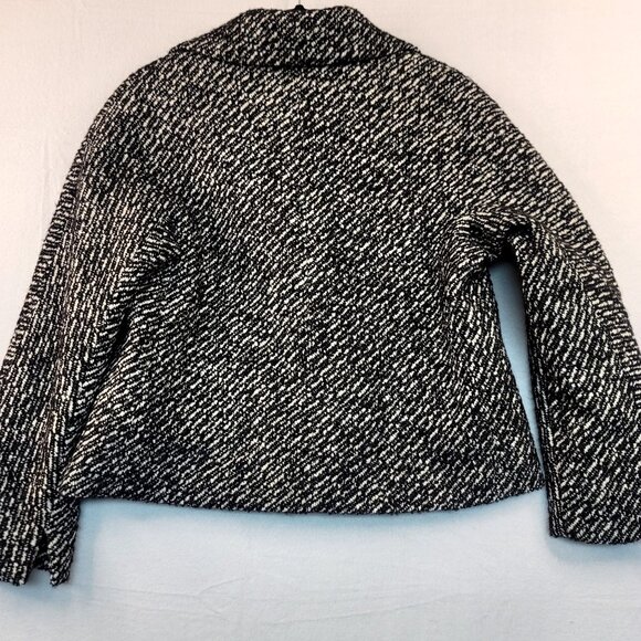 Talbots Womens Jackie Fit Black White Tweed Peacoat 10P Wool Blend Timeless - Picture 5 of 14